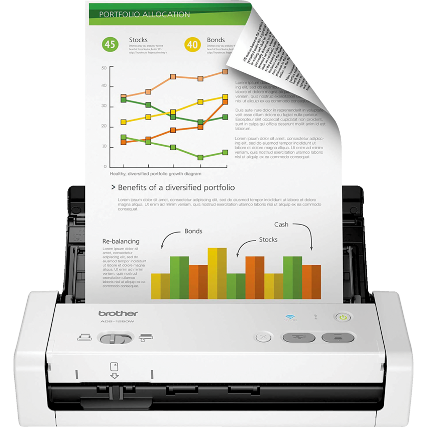 Brother ADS-1250W Wireless Compact Desktop Scanner
