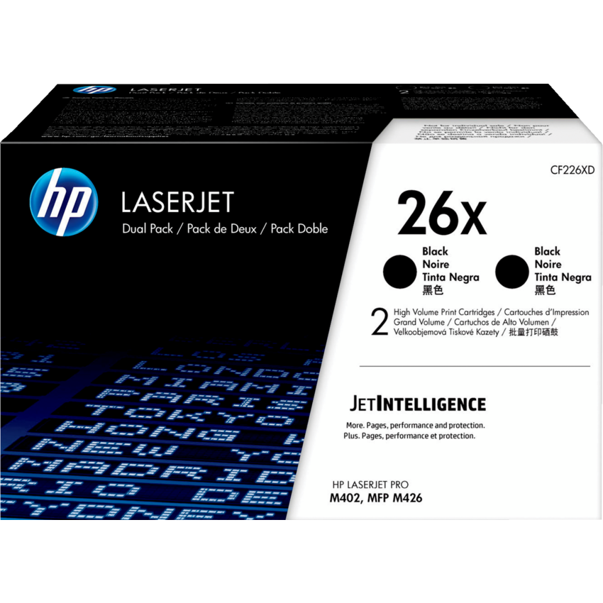 HP Laser Cartridge High Yield #26X Black 2/pkg