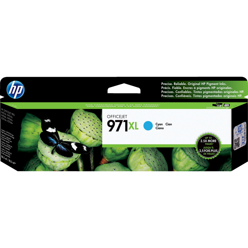 HP Inkjet Cartridges #971XL High Yield Cyan