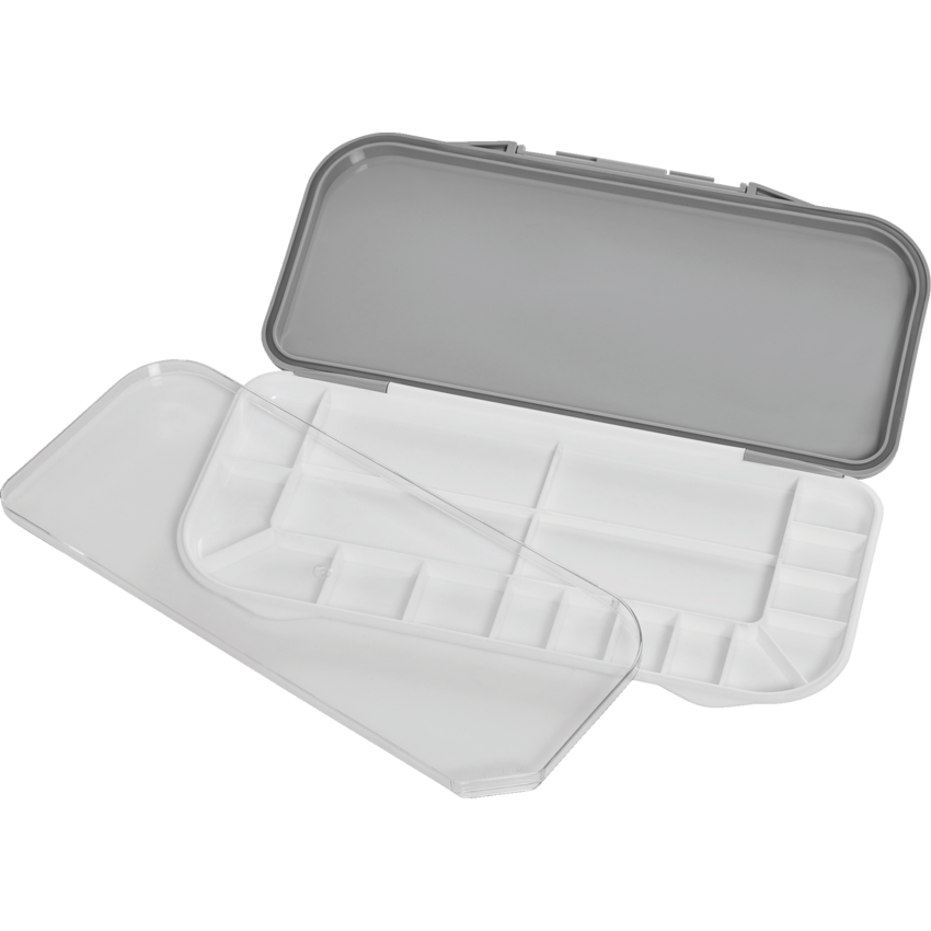 Deflecto® Paint Saver Palette with Mixing Tray and Lid 5"W x 10-5/8"D x 7/8"H Grey and White