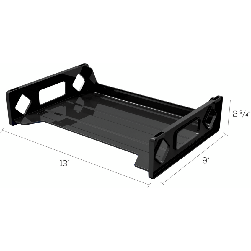 Deflecto® Sustainable Office® Desk Accessories Stackable Desk Tray-Letter Black