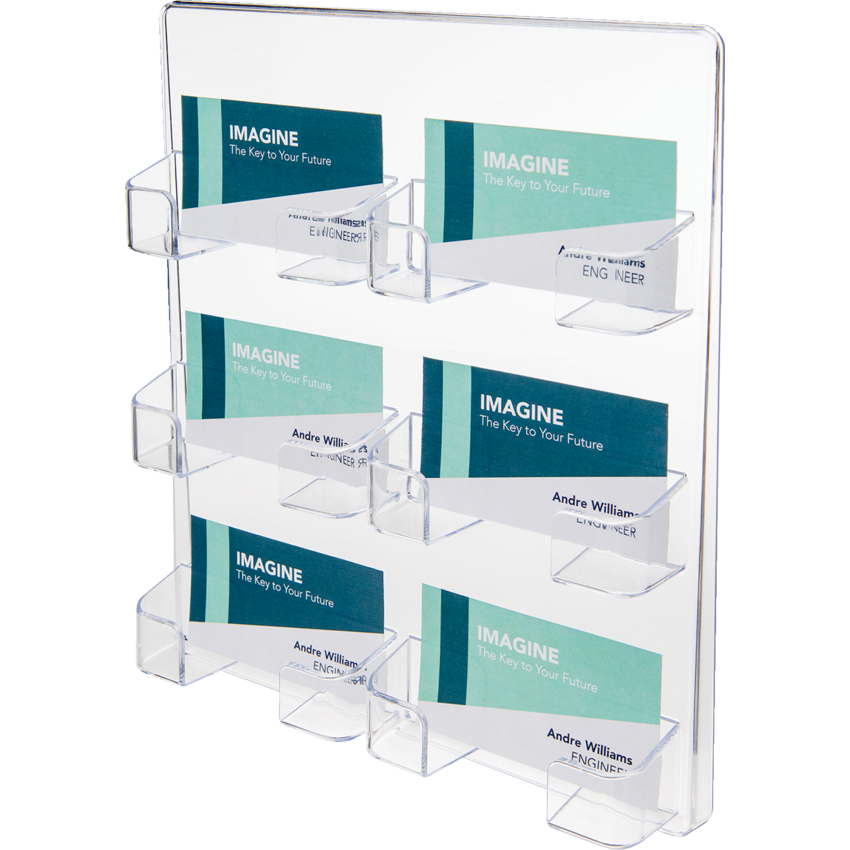 Deflecto® Wall Mount Business Card Holder 6 Compartments