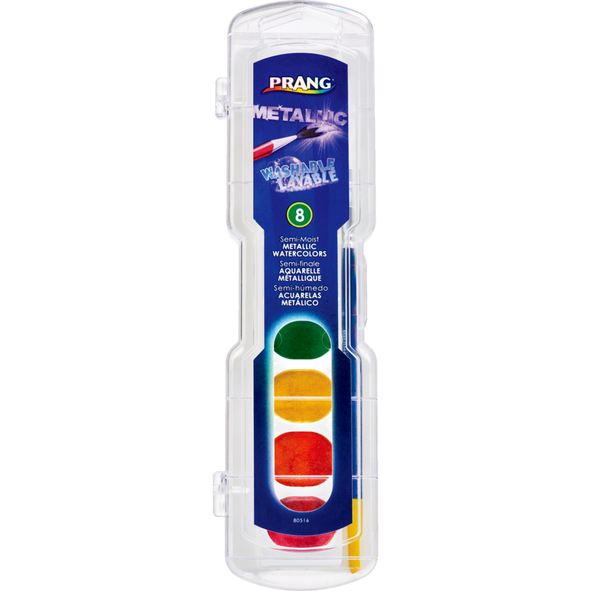 Prang® Washable Watercolours Metallic Assorted Colours 8/set