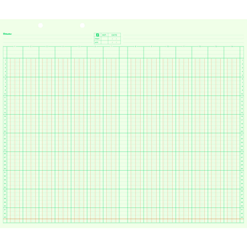 Blueline® A5300 Columnar Pad 16-1/2x14" 14 Column
