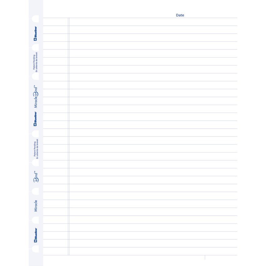 Blueline® MiracleBind? Ruled Refill Sheets 9-1/4" x 7-1/4" 100 pages/pkg