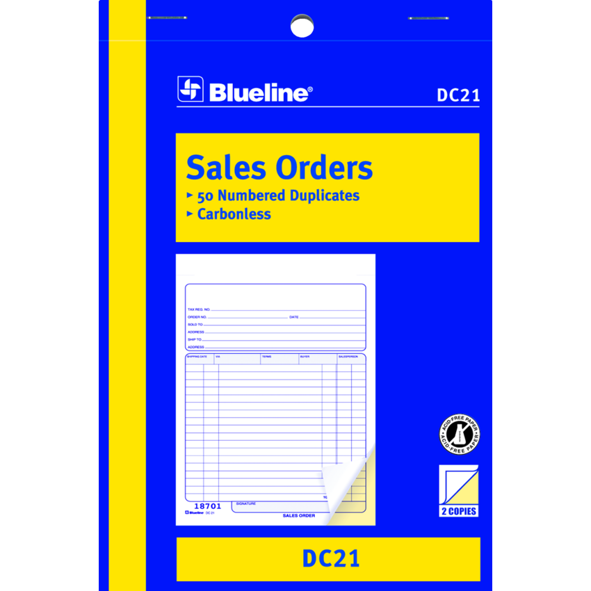 Blueline® Carbonless Sales Orders 2-part 5-3/8x8" English