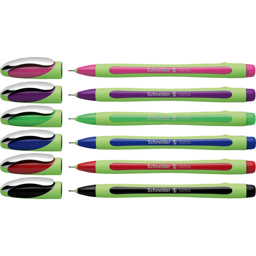 Schneider Xpress Fineliner Markers 0.8 mm Assorted Colours 6/pkg