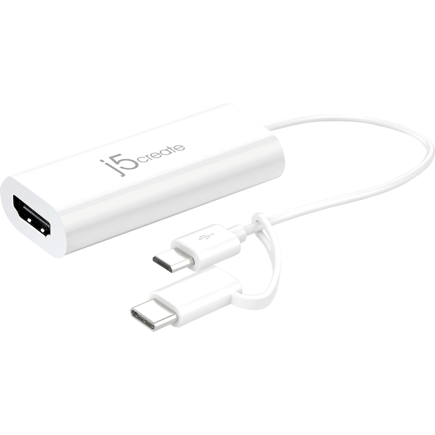 j5create® Android™ USB® to HDMI™ Display Adaptor White