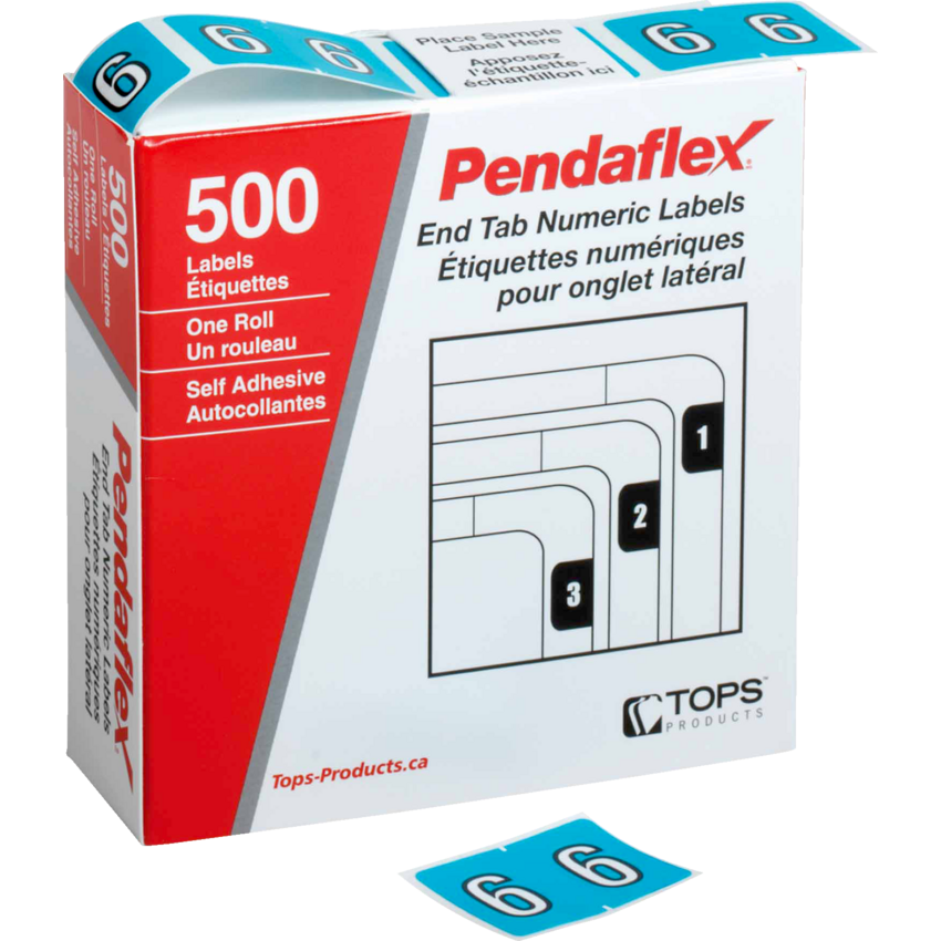 Pendaflex® Numeric Labels #6 Blue 500/box