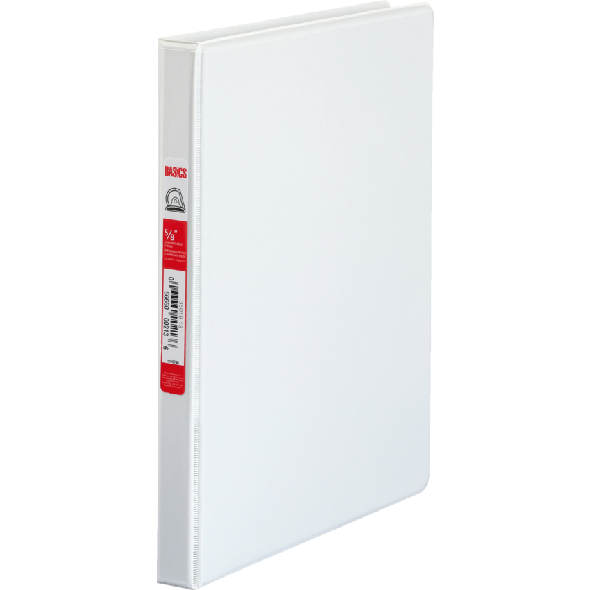 Basics® Customizable D-Ring Binder 5/8" White