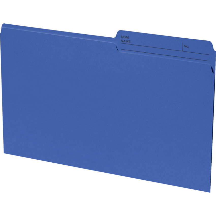 Basics® Coloured Reversible File Folders Legal Dark Blue 100/box