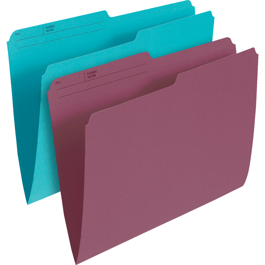 Basics® Coloured Reversible File Folders Letter Light Burgundy 100/box