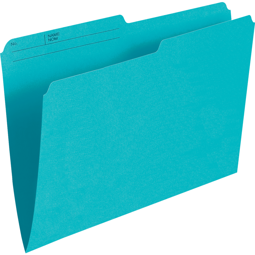 Basics® Coloured Reversible File Folders Letter Light Teal 100/box