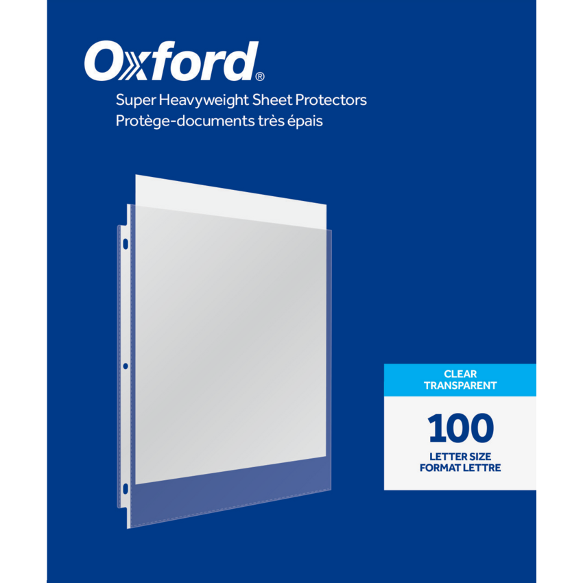 Oxford® Sheet Protectors Super Heavyweight 3-Hole Letter 100/box
