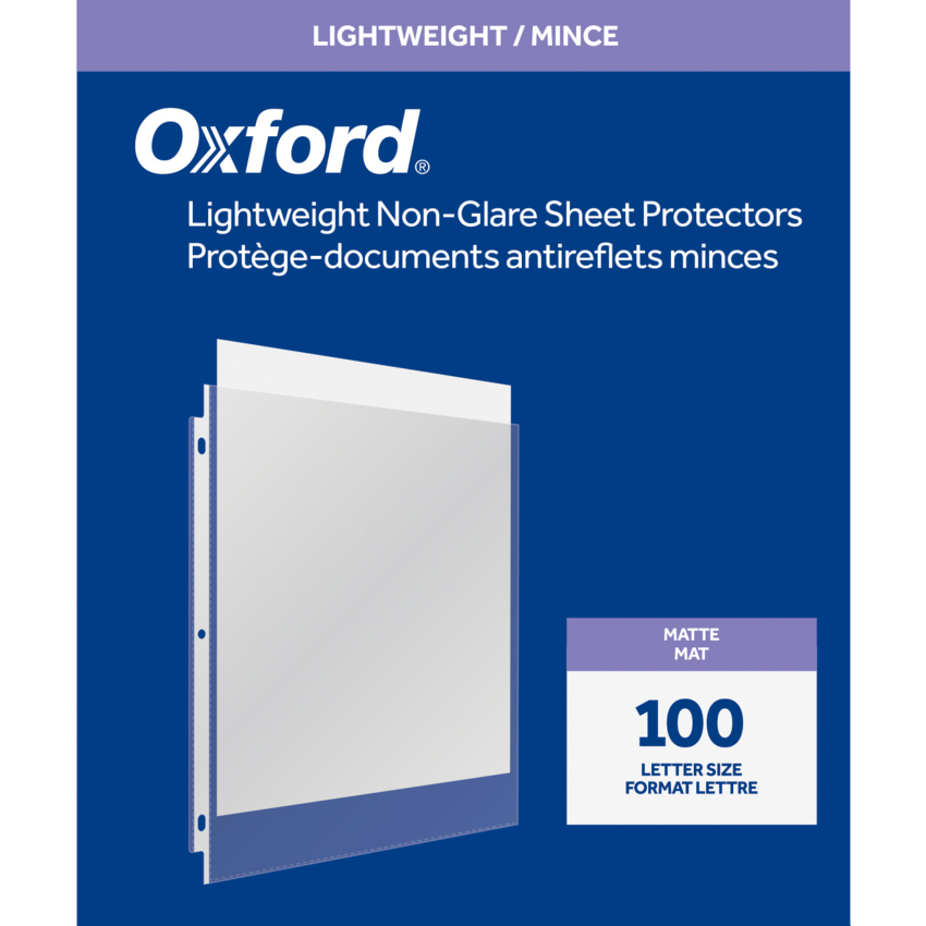 Oxford® Page Protectors Matte 2 mil Letter 100/box