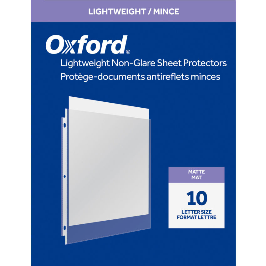 Oxford® Page Protectors Matte 2 mil Letter 10/pkg