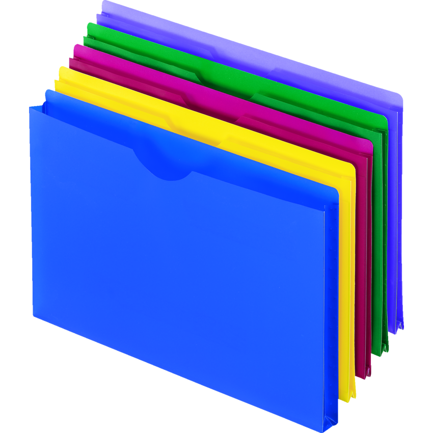 Pendaflex® Expanding Poly File Jackets Legal Asssorted Colours 5/pkg