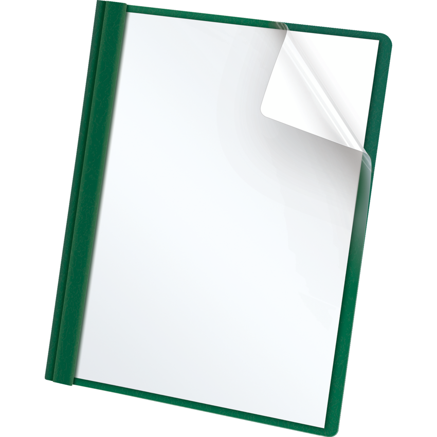 Oxford® Clear Front Tang Presentation Covers Hunter Green