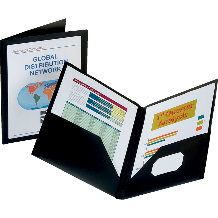 Oxford® Viewfolio™ Portfolio 8-1/2" x 11" Black