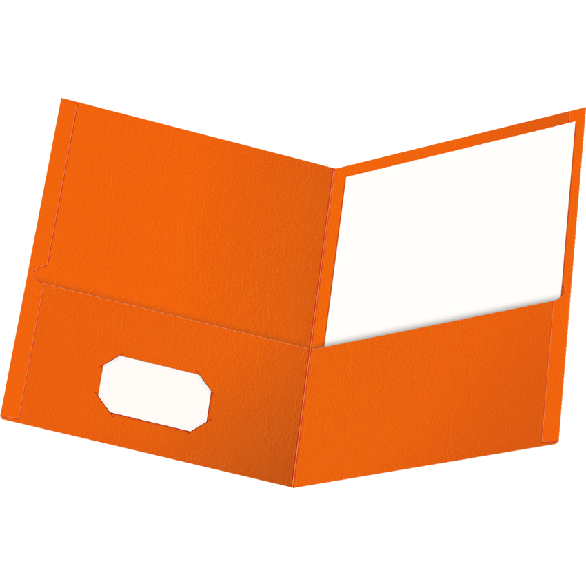 Oxford® Twin Pocket Portfolios Orange 25/box
