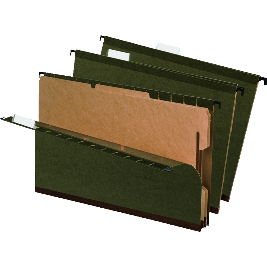 Pendaflex® SureHook™ Hanging Folders with Dividers Legal Standard Green 10/box
