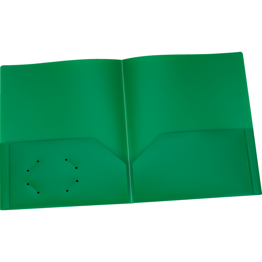Oxford® Two Pocket Poly Portfolios 11-3/4" x 9-1/2" Green