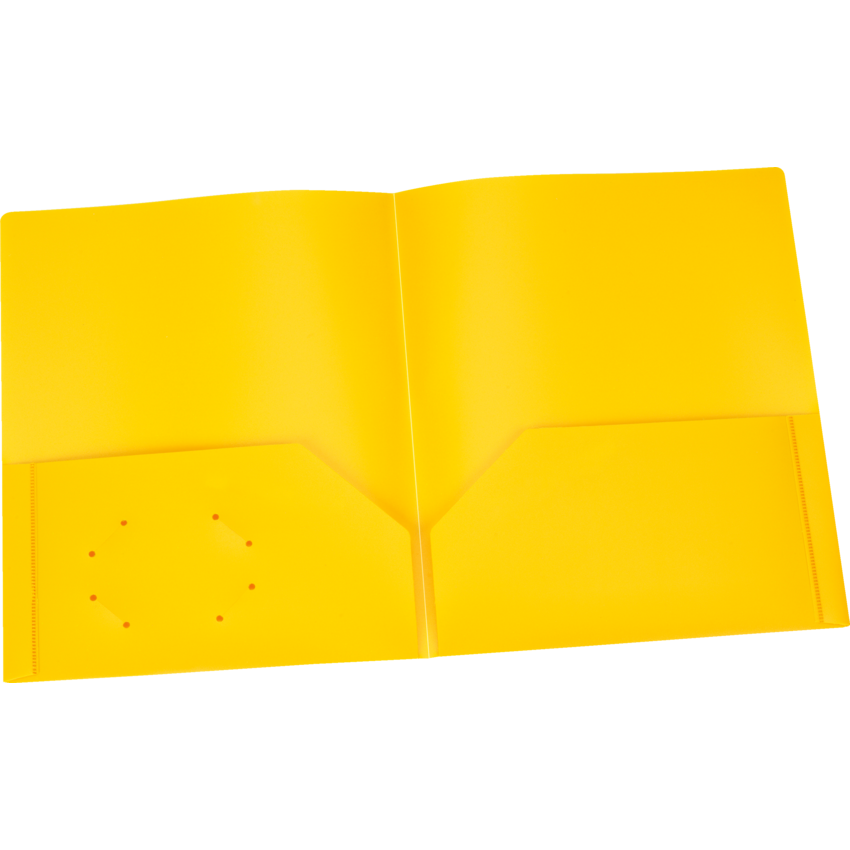 Oxford® Two Pocket Poly Portfolios 11-3/4" x 9-1/2" Yellow