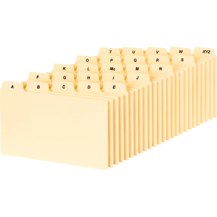 Oxford® Insertable Indexes A-Z 3" x 5" Buff 25/set