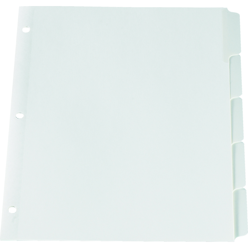 Oxford® Erasable Tab Index Dividers White 5-Tab