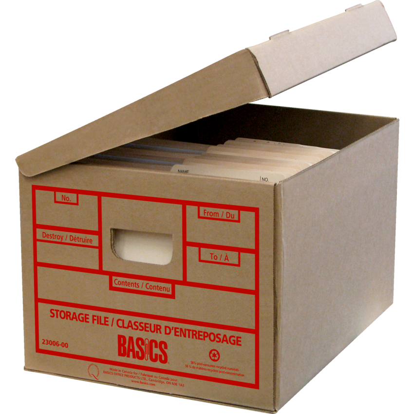 Basics® Attached-Lid Storage Boxes 12" x 15" x 10" 25/pkg