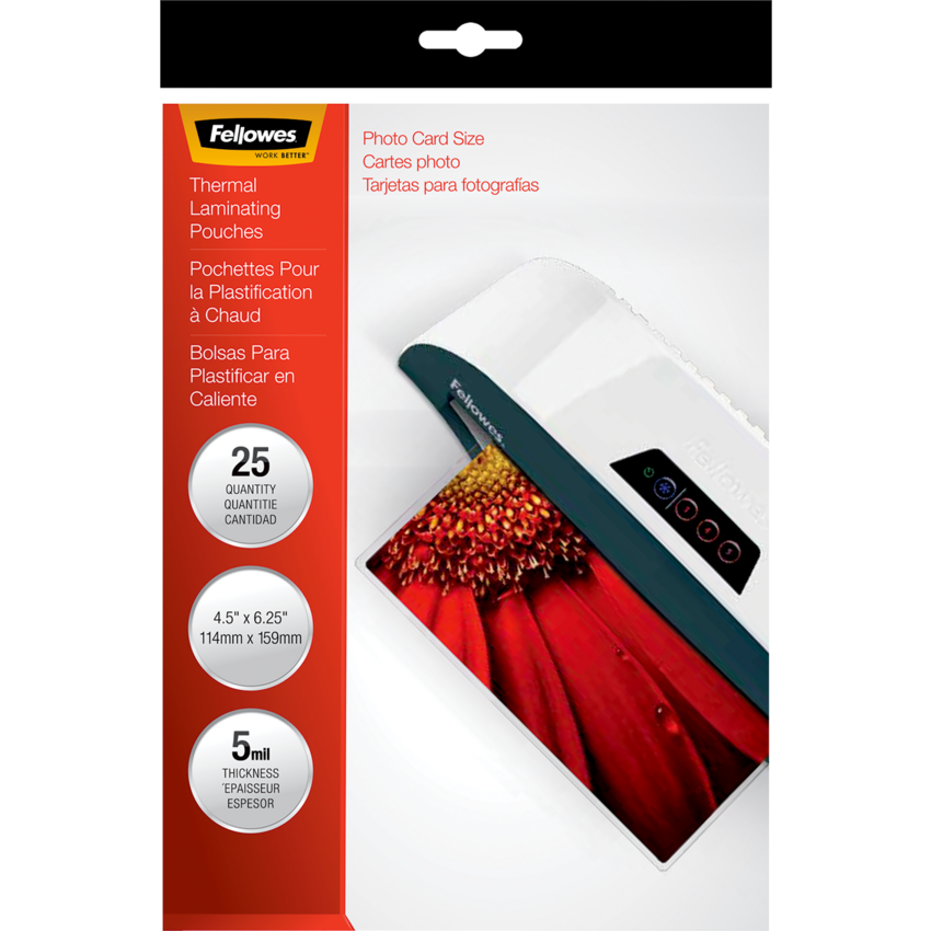 Fellowes® Laminating Pouches Photo Card Size 25/pkg