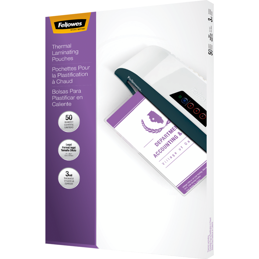 Fellowes® Laminating Pouch Legal 50/pkg