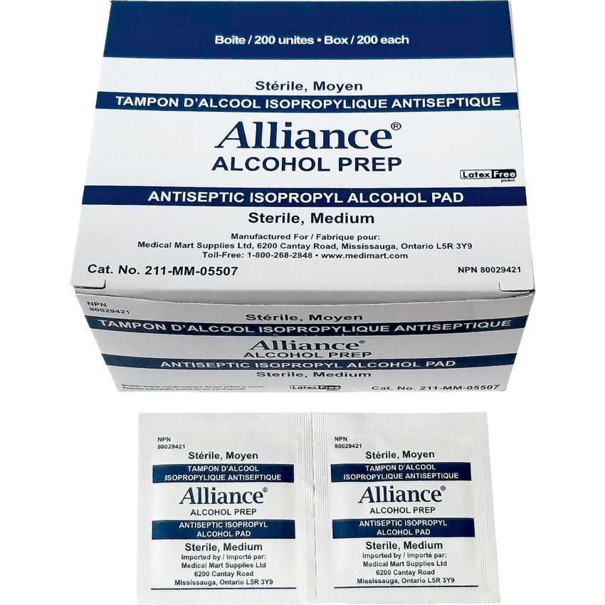 Alliance® Alcohol Prep Pads 200/bte