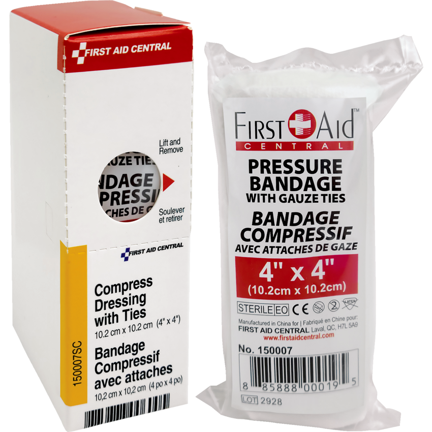 First Aid Central® SmartCompliance® Supplies Compress Pressure Bandage with Ties