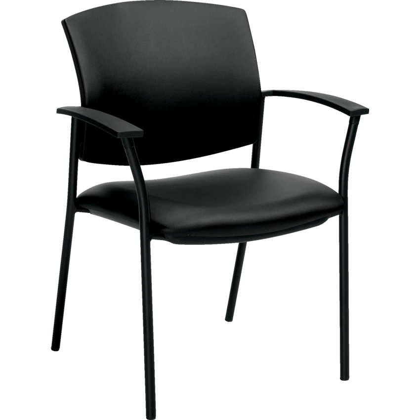 Offices To Go Ibex Guest Chair with Arms Luxhide Black