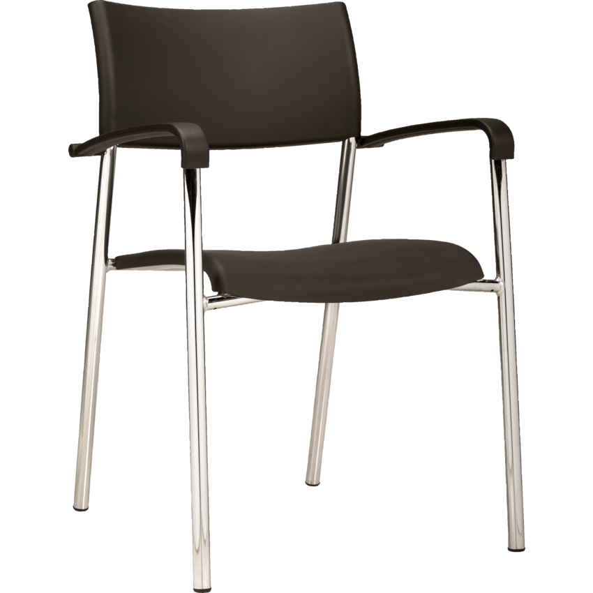 Offices to Go® Dori 2 Stacking Chair with Arms Black