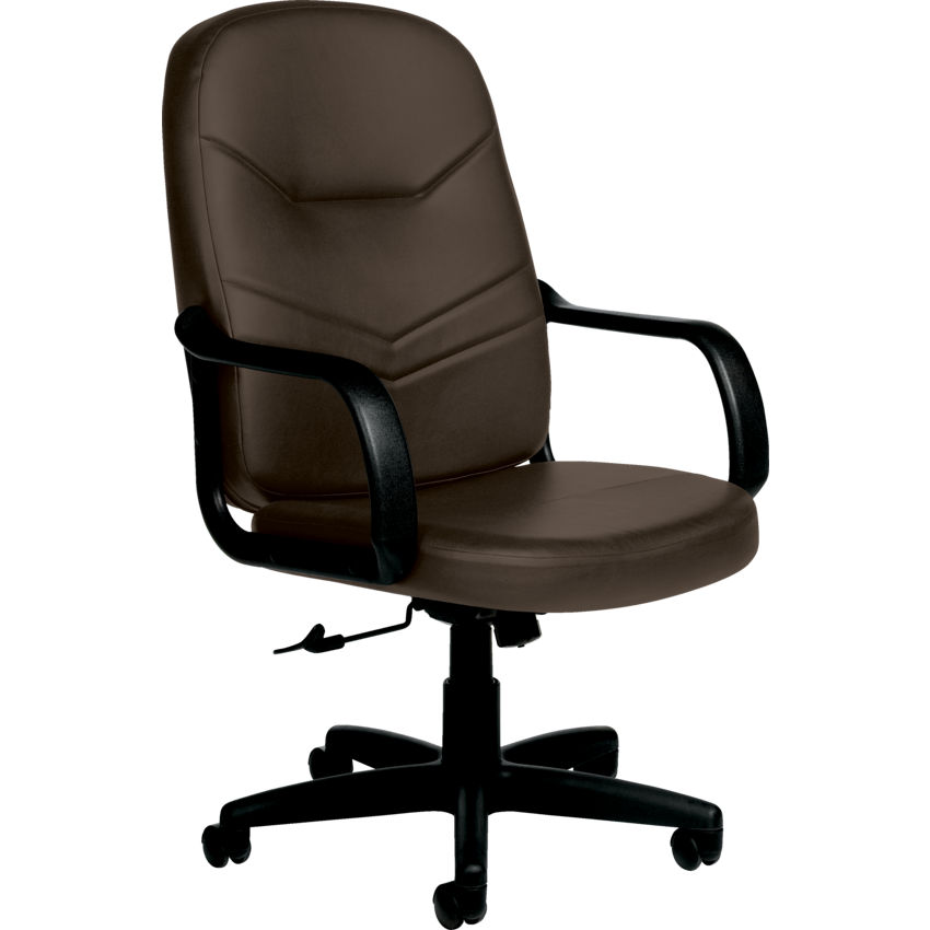 Basics® Trent™ Tilter Chair High Back Bonded Leather Luxhide Dark Brown
