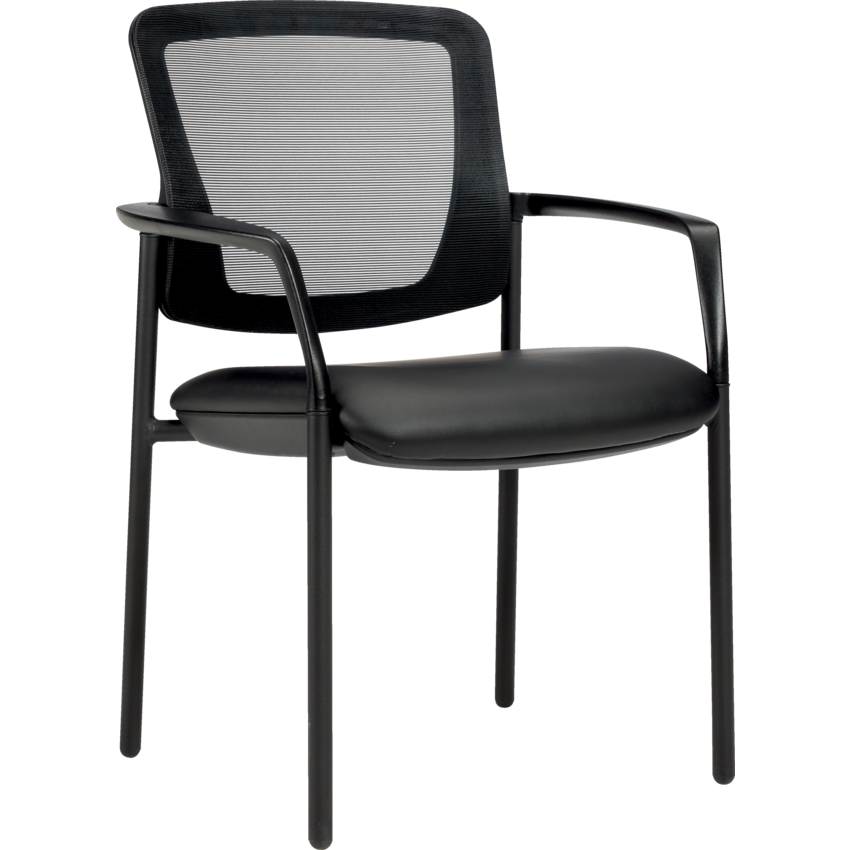 Offices to Go® Eor Guest Chair Mesh/Leather Black
