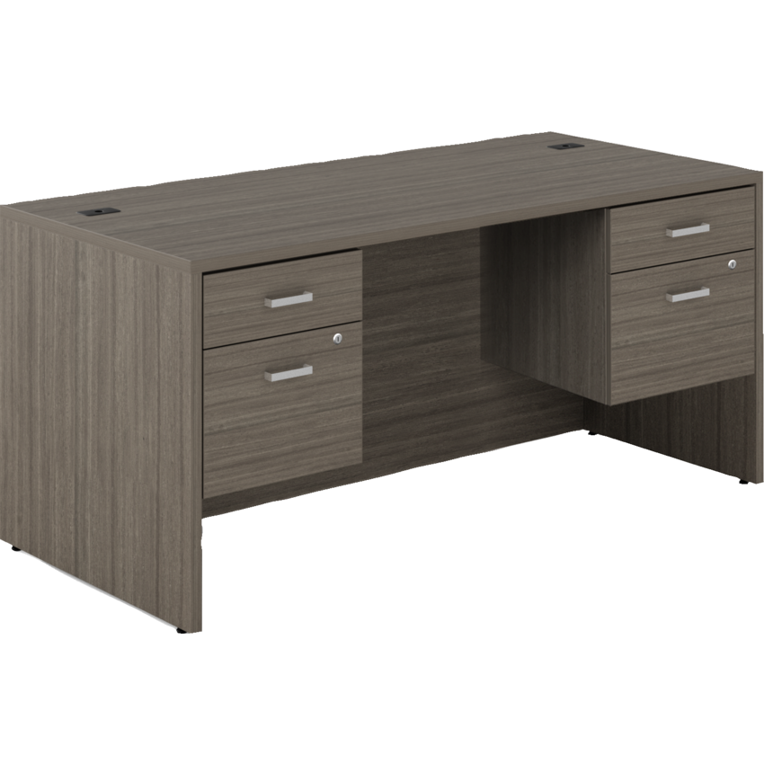 Offices to Go® Newland™ Double Pedestal Desk Hanging Box/File 66"W x 29-7/10"D x 29-3/5"H Absolute Acajou finish