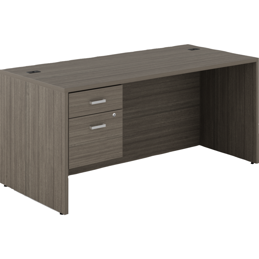 Offices to Go® Newland™ Single Pedestal Desk Hanging Box/File 66"W x 29-7/10"D x 29-3/5"H Absolute Acajou finish