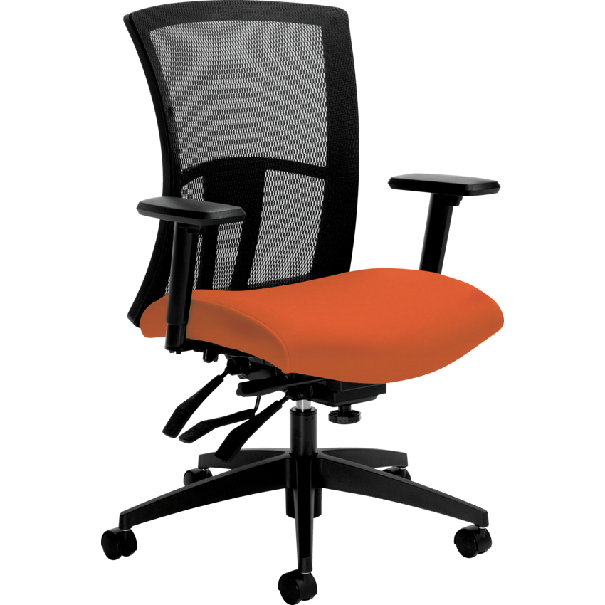 Global® Vion™ Multi-Tilter Chair Medium Back Fusion Fabric Tangerine