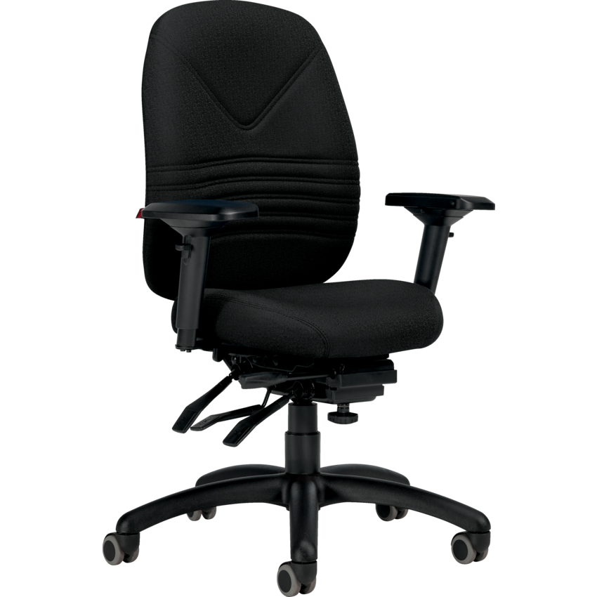 Basics® Chevron Ultra™ Medium Back Petite Seat Multi-Tilter Chair Fusion Fabric Carbon