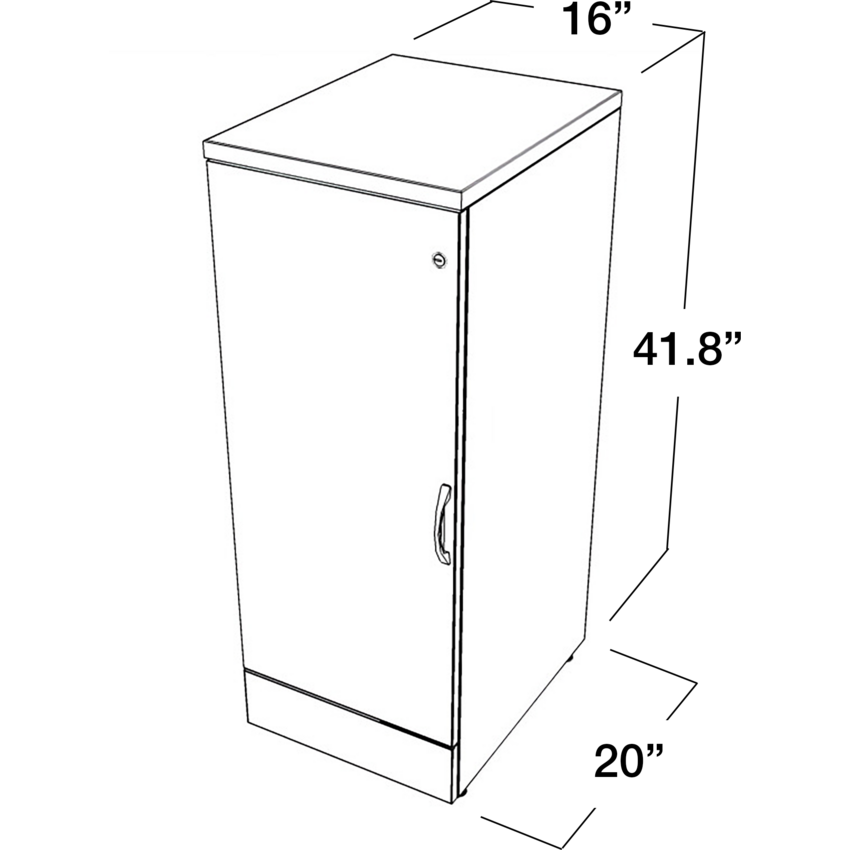 Global® Zira™ Reception Series Left-Handed Storage Cabinet 16"W x 20"D x 41-4/5"H Absolute Acajou with Designer White Top