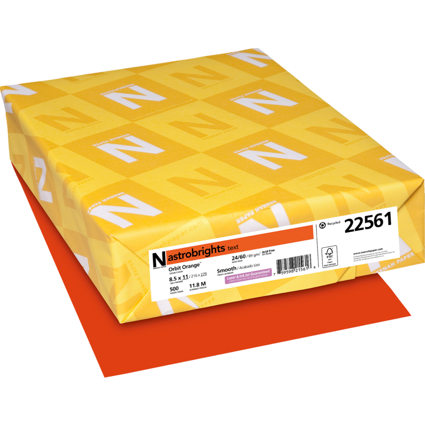 Neenah Astrobrights® Paper Letter Orbit Orange 500/pkg