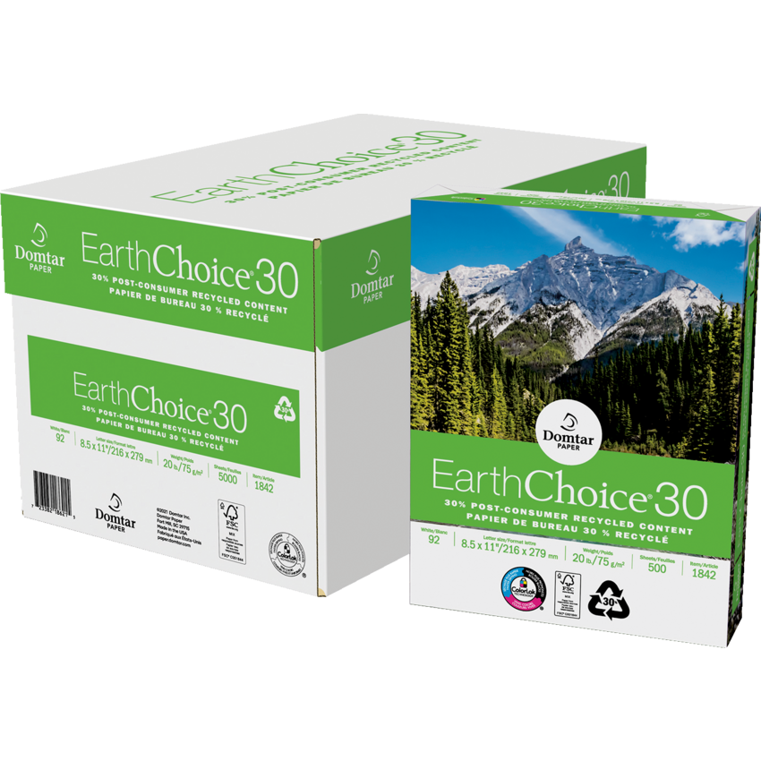 Domtar EarthChoice®30 Office Paper 8-1/2" x 11" 500 sheets/pkg
