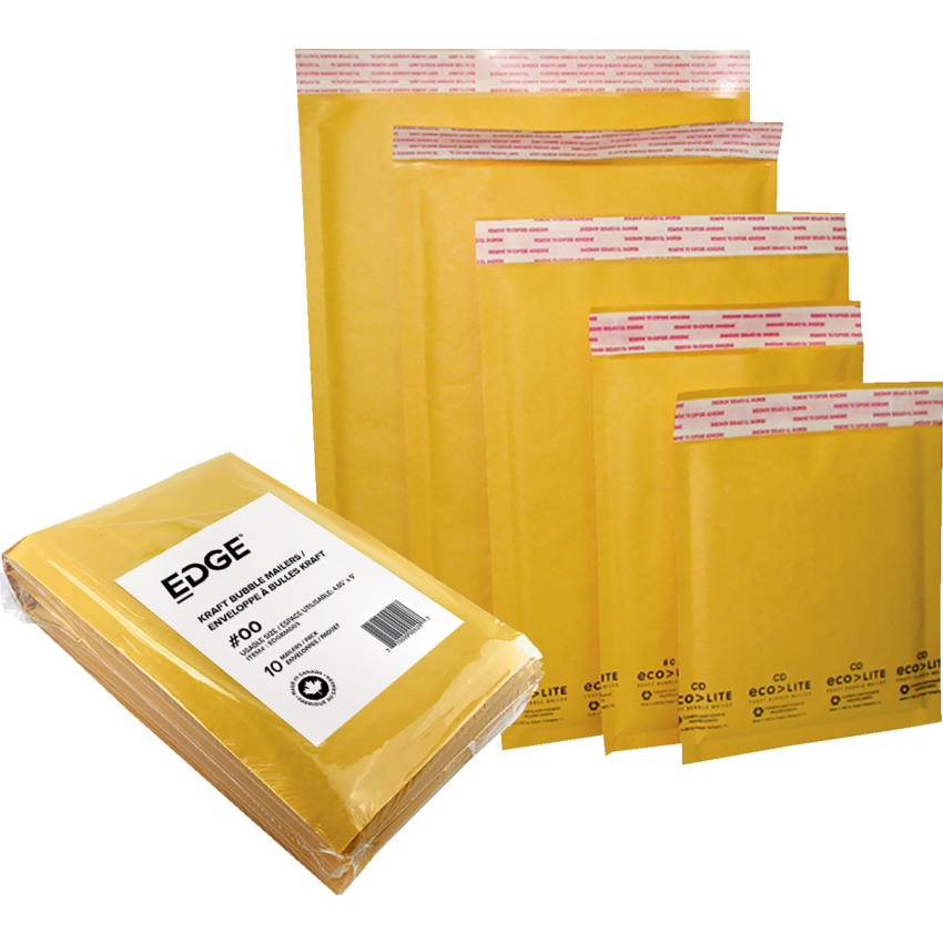 Edge® Cushioned Mailers #1 7" x 11"  Golden Kraft 10/pkg