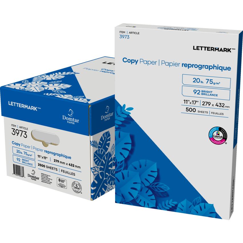 Domtar Lettermark™ Copy Paper 92B 20lb 11" x 17" 500/pkg