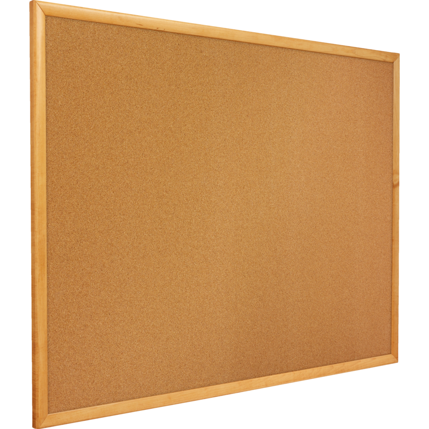 Quartet Cork Board Oak Finish Frame 24" x 36