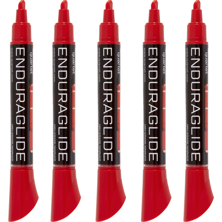 Quartet® EnduraGlide® Dry Erase Markers Chisel Tip Red