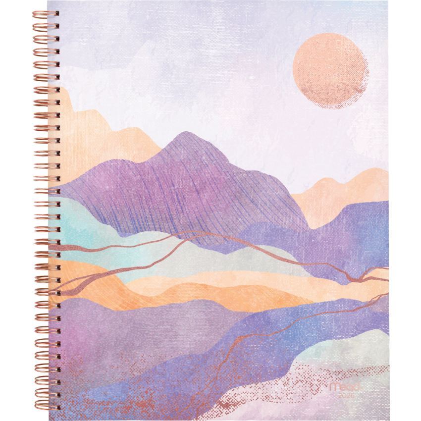 Mead® Serene Horizon Weekly/Monthly Planner 11" x 9" Bilingual Purple